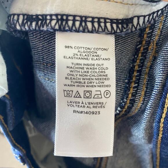 Loft Bootcut Midrise Classic Denim Dark Blue Jeans Size 2 Western Country - Picture 11 of 12